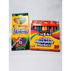 Crayola Erasable Colored Pencils & Cra-Z-Art Super Washable Markers - NOS